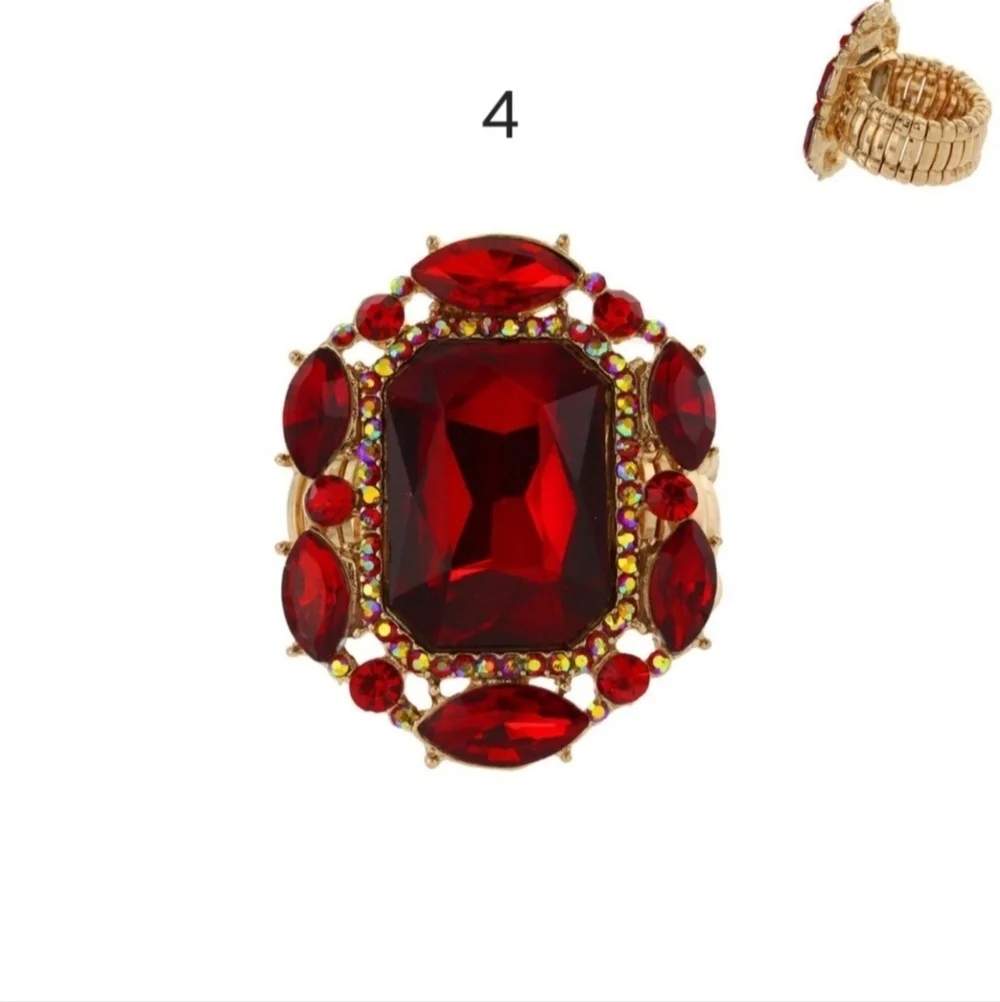 Elegant Red and Gold Statement Ring